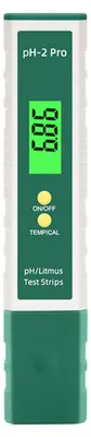 Imagen del producto de pH-2 Pro: Medidor digital de calidad del agua, instrumento de medición de pH con precisión de 0,01. Rango de medición de -2,00 a 16,00, con pantalla retroiluminada. Ideal para medir el pH en acuarios, sistemas de hidroponía y laboratorios