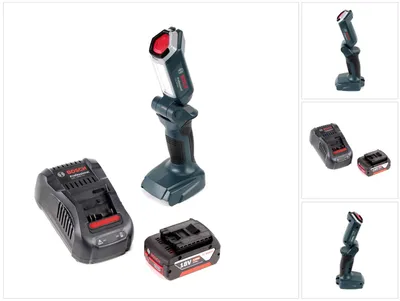 Zdjęcie produktu dla Lampa akumulatorowa Bosch Professional GLI 18V-300 + 1x akumulator GBA 18 V 4,0 Ah + ładowarka GAL 1880