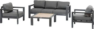 Produktbild von Gartenmöbel "évasion" graphite &amp honey 5-sitzer aus olefin und aluminium   - Hespéride