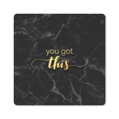 Produktbild von MuchoWow® Mauspad Mousepad Zitate - Motivation - Gold - Marmor 30x30 cm - Mousepads - Maus Mat - Pad - Mausunterlage - Gaming