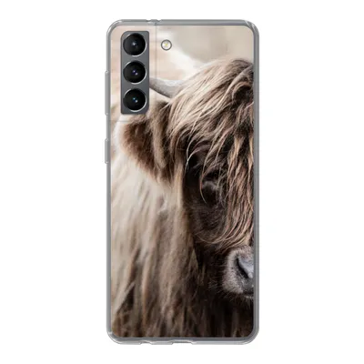 Produktbild von MuchoWow® Handyhülle Schutzhülle Hülle für Samsung Galaxy S21 Schottischer Highlander - Kuh - Vlies Silikon Softcase Handy Hülle - Softcase