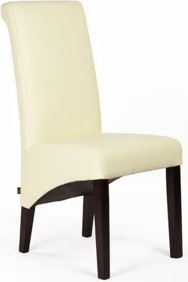 Produktbild von SIX  Esszimmer Lederstuhl Felice Leder Creme Weiß - Wenge - Lederstühle Stühle Stuhl Federkern