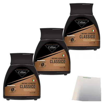 Produktbild von Cellini Instant-Espresso 3er Pack (3x100g Glas) + usy Block