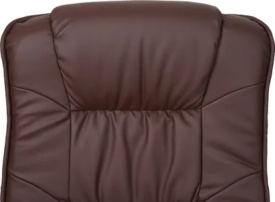 Produktbild von Relaxsessel M56, Fernsehsessel TV-Sessel mit Hocker Ottomane, Kunstleder Eukalyptus Holz - rot-braun