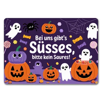 Produktbild von Hier gibts Süßes - Halloween Willkommen Fußmatte in 35x50 cm ohne Rand
