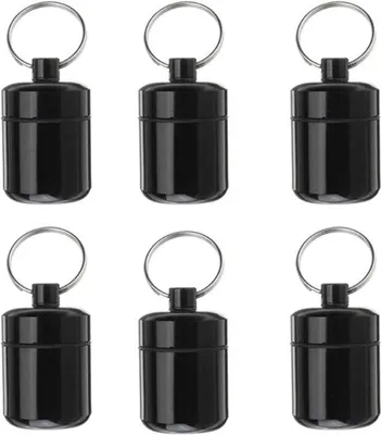 Productafbeelding van Medicijnbox - Waterdicht - Aluminium - voor medicijnen/pillen - 3,4 x 2,7 cm - zwart