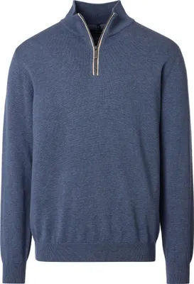 Produktbild von CASAMODA Herren Strick-Troyer Zipper Regular Baumwolle Blau XL