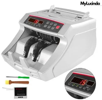 Productafbeelding van Famanu geldverrekener voor bankbiljetten – 1000 biljetten per minuut – Detectie van vervalste biljetten met UV- en magnetische detectie – LED-display