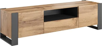 Immagine prodotto di Dmora Mobile Porta tv Sines 44x180x48h cm Marrone Rovere Nodi, 3 Ripiani un Cassetto