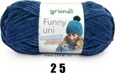 Produktbild von Gründl Chenillegarn Funny uni,100g/120m,Babywolle,100% Polyester,Häkel-und Strickgarn 25 navy