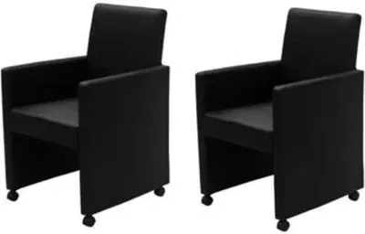 Image de Chaises à manger lot de 2 noir similicuir
