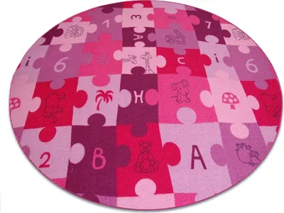 Produktbild von Teppich kreis PUZZLE lila  lila rund 100 cm