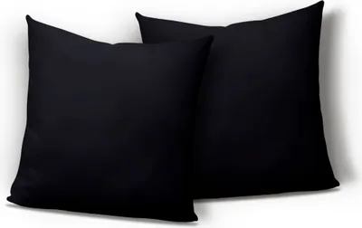 Produktbild von 2er Pack Kissenbezug Kissenhülle 40x40 cm schwarz Uni Jersey Baumwolle Set