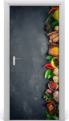 Produktbild von Tulup Türaufkleber 95x205 cm Dekorative Aufkleber Selbstklebend Wasserdichte Tapete Abnehmbar Schlafzimmer Wohnzimmer Wohnkultur - Gewürze und Kräuter