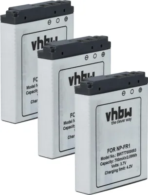 Produktbild von vhbw 3x Akku kompatibel mit Sony Cybershot DSC-V3 Kamera (700 mAh, 3,6 V, Li-Ion)