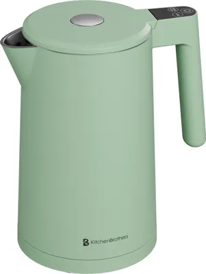 Produktbild von KitchenBrothers Wasserkocher - 1,7L - Mit Temperaturregelung - Elektrisch - Warmhaltefunktion - Display - Doppelwandig - Cool-Touch - 2200W - Pastellgrün