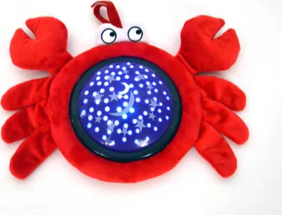 Produktbild von Nachtlicht KRABBE Schlaflicht & Timer Dreamies Einschlaftier 32 cm Sternenhimmel Krebs kinderlicht plüsch
