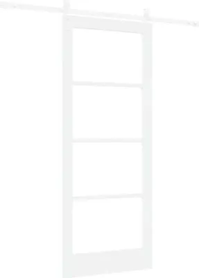 Obrázok produktu pre Posuvné dvere Biela 83 x 202 cm Masívne borovicové drevo a sklo