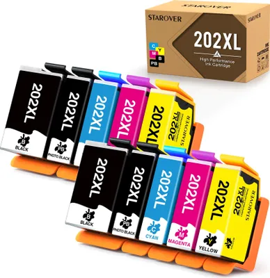 Produktbild von 10 Stück Epson 202 XL Druckerpatronen ersetzt Kompatibel für Epson Expression Premium XP-6000 XP-6001 XP-6005 XP-6100 XP-6105