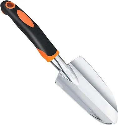 Imagen del producto de Pala de aluminio con empuñadura antideslizante y mango ergonómico, ideal para jardinería, cortar césped, trasplantar plantas y quitar nieve.