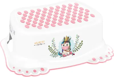 Produktbild von Einhorn Tritthocker, weiß/rosa