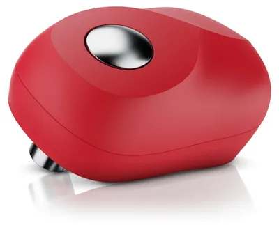 Image de Ouvre-boîtes électrique Arendo, avec une seule touche, rotation automatique à 360° avec arrêt automatique, support magnétique pour le couvercle, coupe nette, fonctionne sur piles, couleur rouge