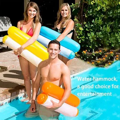 Produktbild von Schwimmhamak - 4 in 1 Pneumatischer Schwimmhamak für Schwimmbad - Wassermatratze - Schwimmbecken - Schwimmring für Erwachsene - Strandparty - Urlaubs-Wassermatratze