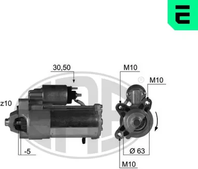 Produktbild von ERA 220419A Starter Anlasser 2,2kW für FORD MONDEO IV Turnier (BA7) 12V