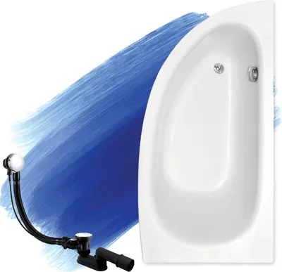 Produktbild von BADLAND Eckbadewanne Badewanne Milena RECHTS 150x70 mit Ablaufgarnitur und Füßen GRATIS ohne Verkleidung