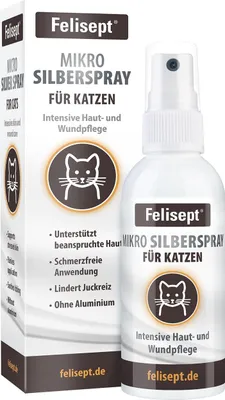 Immagine prodotto di Cura delle ferite Felisept Micro Spray all'argento per gatti - Cura intensiva della pelle e delle ferite 75 ml