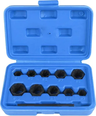 Produktbild von ELMAX | Mutternlöser-Set, 10tlg, Schlagausdreher, Entfernen beschädigter Bolzen, Schraubenausdreher, Steckschlüsseleinsätze, Steckschlüssel-Satz
