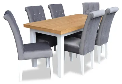 Image de Fauteuil Table de salle à manger avec 6 chaises Ensemble de salle à manger Ensemble de table 7 pièces