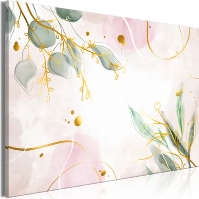 Produktbild von Vliesstoff Leinwandbild - Flash of Nature (1 Part) Wide 90x60 cm Blätter b-A-0872-b-a
