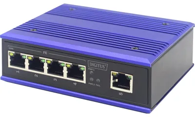 Produktbild von DIGITUS Switch Ind. 5-Port  10/100          Unmanaged blau