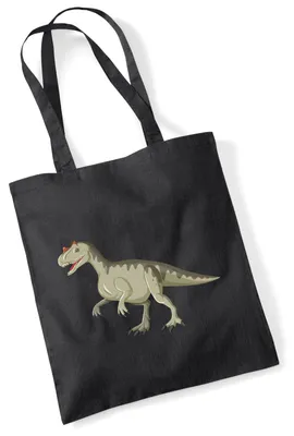 Produktbild von Huuraa Jutebeutel Allosaurus Dinosaurier 10 Liter Black Baumwolle Tasche Geschenkidee