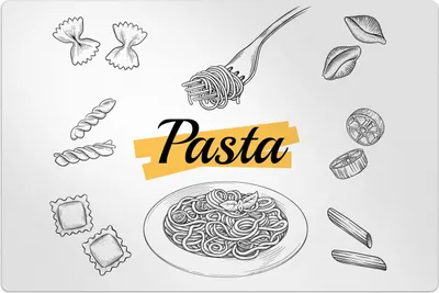 Produktbild von Küchenmatte 80x120 cm Vinylmatte Bodenmatte Dekoration - Italienische Nudeln Pasta