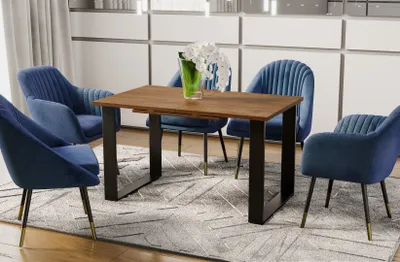 Immagine prodotto di Tavolo da pranzo Endo-Möbel Cora 130cm - 210cm tavolo allungabile tavolo da cucina in metallo (rovere Stirling)