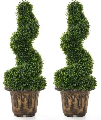 Produktbild von Unyqoos Set mit 2 dekorativen Kunstpflanzen 80 cm für Innen- und Außenbereich, UV-beständig, pflegeleicht