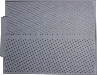 Image de Grand tapis de séchage en polyester et microfibre, gris, 44 x 33 x 6 cm, pour un séchage rapide de la vaisselle