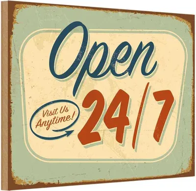 Produktbild von vianmo Holzschild 12x18 cm open visit us anytime 24/7 Warnschild Hinweisschild