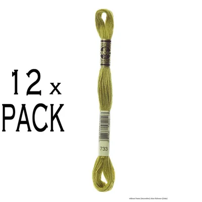 Immagine prodotto di 12x Filo da ricamo DMC Mouline Special 117MC -733, 6 veli, 8m, PU