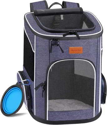 Zdjęcie produktu dla Plecak dla kota Morpilot, również dla psa, kolor niebieski (denim), wymiary 33x28x42 cm