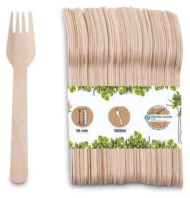 Produktbild von Solidchoice – 1000 Stück Holz-Einweggabeln, biologisch abbaubar
