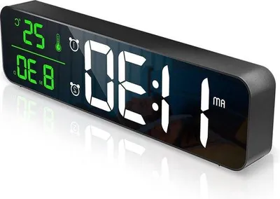 Obrázok produktu pre Digitálne LED nástenné hodiny s teplotou a dátumom, 1 ks