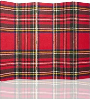 Produktbild von Paravent - Raumteiler Tartan - Dekorativer Raumtrennercm. 180x170 (5 x)