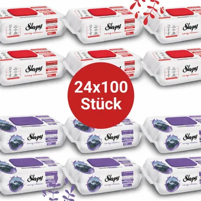Produktbild von Sleepy Easy Clean Oberflächenreinigungstücher – 12x100 Kirsche + 12x100 Montain | Ohne Schrubben