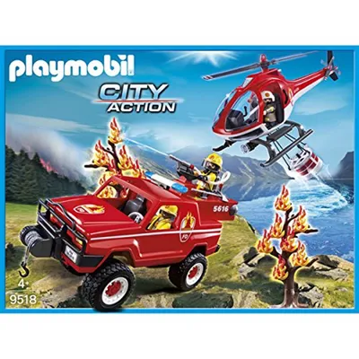 Zdjęcie produktu dla PLAYMOBIL City Action 9518, Samochód wyścigowy, Forest firefighters, 4 lat(a), Wielobarwny
