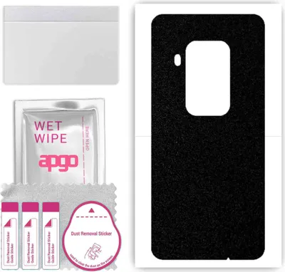 Produktbild von apgo Rückseite Schutzfolie, Skin, kompatibel mit Motorola One Zoom, Hinten Displayschutzfolie aus Vinylfolie, kratzfest, einfache Montage - Mattschwarz