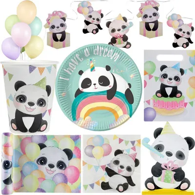Produktbild von Partyset Panda Pandabär Kindergeburtstag Party Deko Geburtstagsdeko