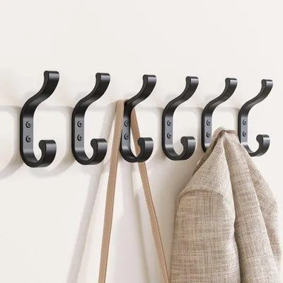 Produktbild von Schwarz Wandhaken, 6er Set, moderne Kapstokhaken, Handtuchhaken, Halter